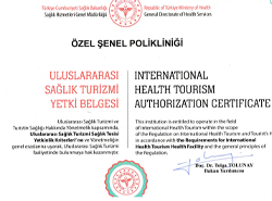 Sağlık Turizmi Yetki Belgesi